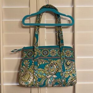 Vera Bradley Paisley Shoulder Bag in Teal and Green